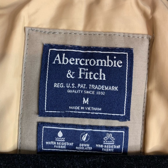 Abercrombie & Fitch Beige Winter Parka Heavy Down Drawstring Coat Size M - Picture 11 of 13